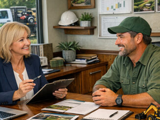 Female factoring consultant meeting with a small business owner