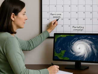 Factoring Broker viewing a hurricane contemplating a marketing campaign