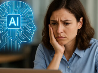 Woman worried about job loss.