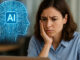 Woman worried about job loss.