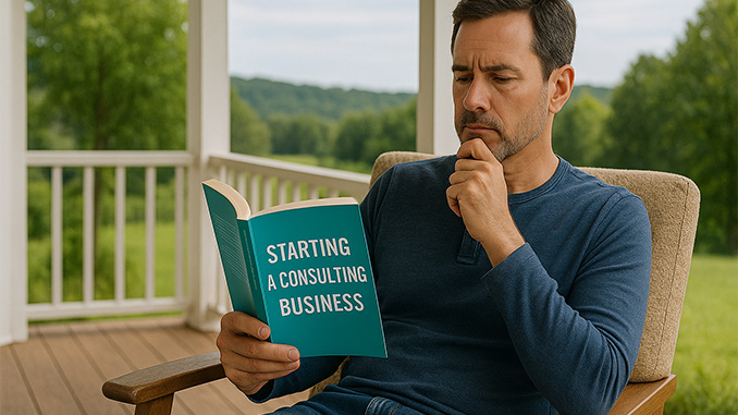 consulting startup Man studtying to become a consultant