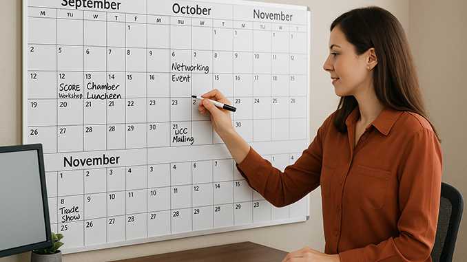 dry erase calendar Factoring Broker using a dry-erase wall calendar to track upcoming events