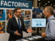 Factoring Broker explaining factoring to a visitor