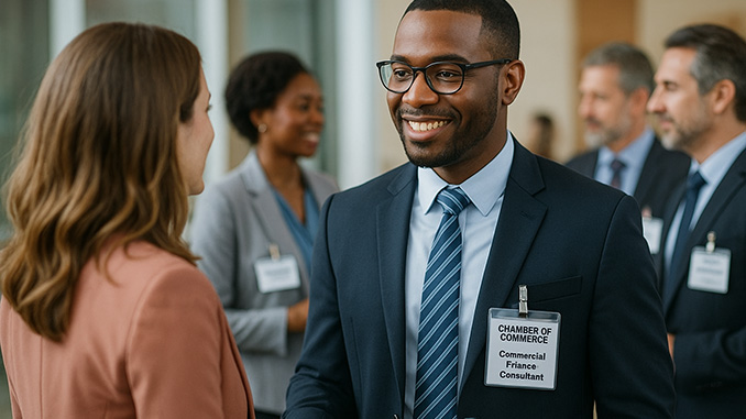 Factoring Broker at a Chamber of Commerce Networking Event