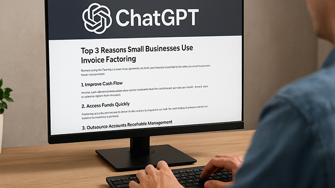Factoring broker using ChatGPT to author an LinkedIn Post