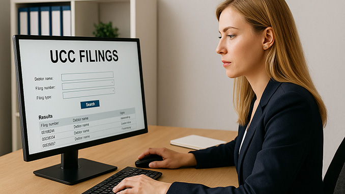 Factoring broker researching the UCC.