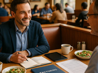 Factoring Broker having lunch with a ban lending officer