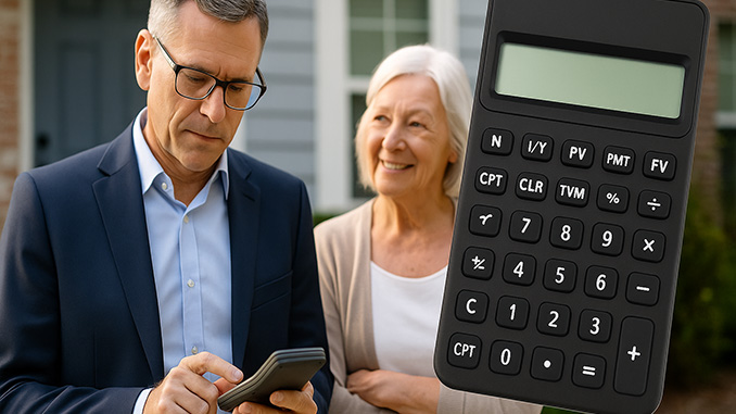 A Financial Calculator used by a mortgage note broker
