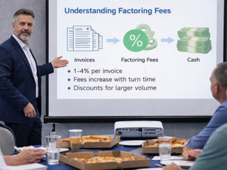 Factoring Broker holding a Pizza Lunch Seminar