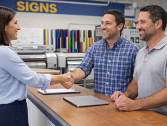 Factoring broker meet with two business owners