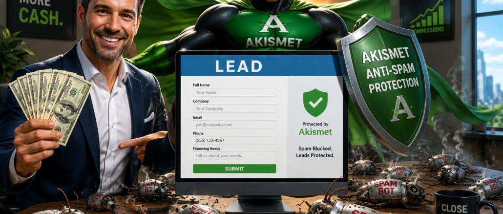 Factoring Broker using Askimet anti-spam plugin